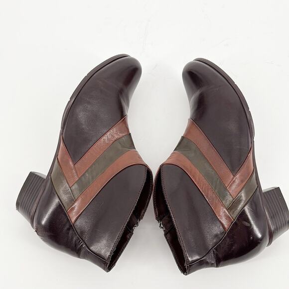 Regarde Le Ciel Women’s Brown Leather Color Block Ankle Boots Size 38 - Picture 3 of 13